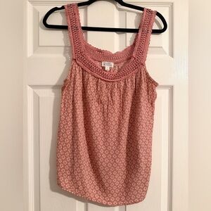 Market & Spruce Crochet Trim Sleeveless Tank Top – Size L